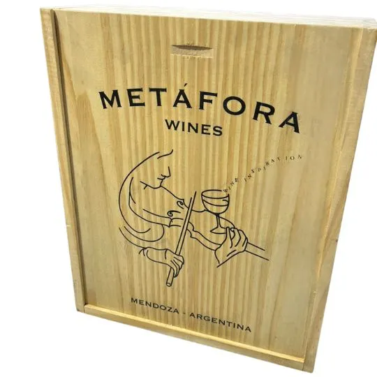 Vinos Metafora x3 estuche de madera 